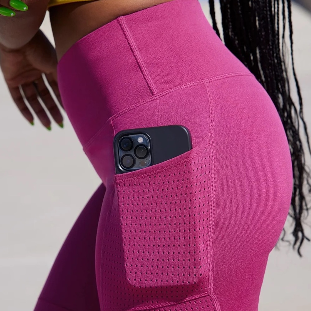 Fabletics High-Waisted Sculpknit Pocket Leggings Sz S hot pink